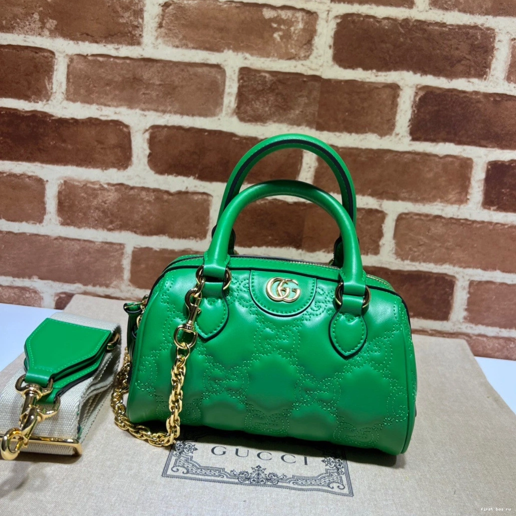 GUCCI handle bag top matelassé GG leather 0715